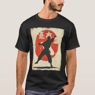 Camiseta Vintage Karate - Silhouette Afetada - Japão Mart