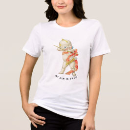 Camiseta Vintage Kewpie Cupid Meu Alvo é Verdadeiro Dia dos