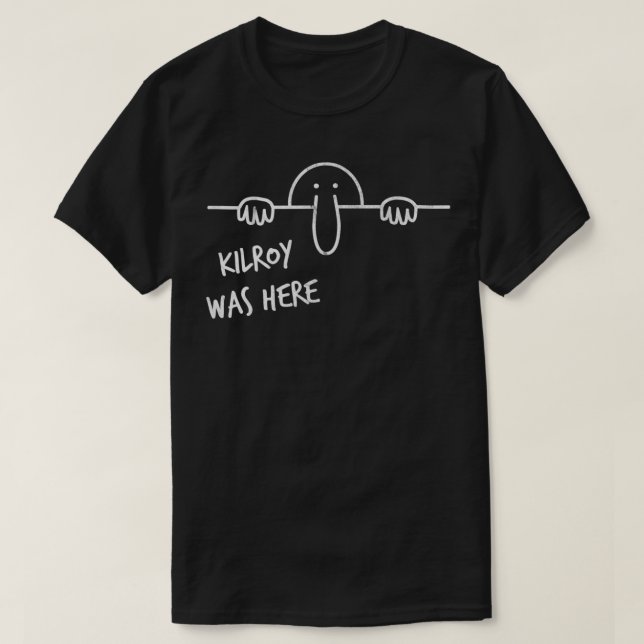 Camiseta Vintage Kilroy Was Here Graffiti (Frente do Design)