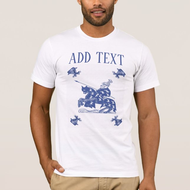 Camiseta Vintage Knight adicionar, editar texto (Frente)