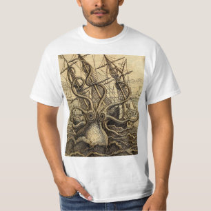 Camiseta Vintage Kraken Impressão