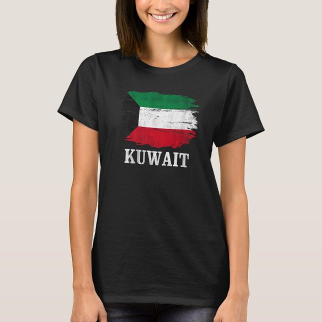 Camiseta Vintage Kuwait Flag Para O Kuwaiti (Frente)