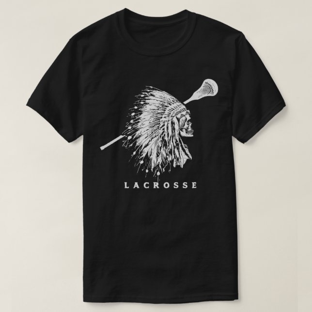 Camiseta Vintage Lacrosse Stick Skul (Frente do Design)