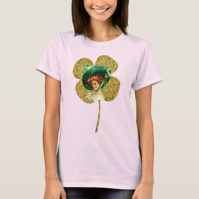 Camiseta Vintage Lady Ouro Clover (Frente)