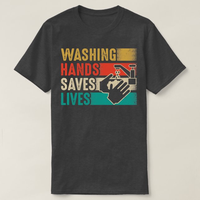 Camiseta Vintage Lavando Mãos Salva Vidas (Frente do Design)