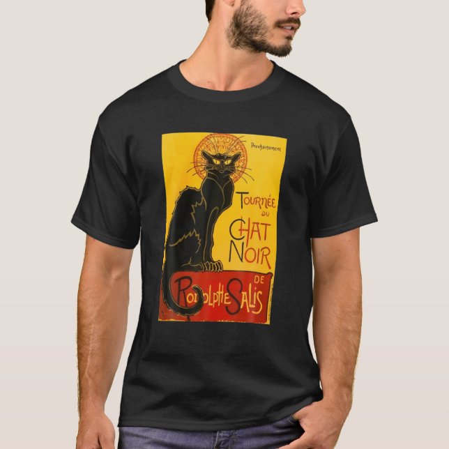 Camiseta Vintage Le Chat Noir Black Cat Paris (Frente)