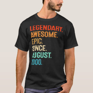 Camiseta Vintage Legend Incrível Epic desde agosto de 2000 