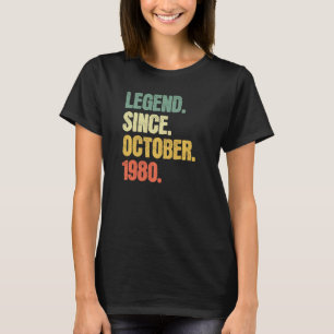 Camiseta Vintage Legenda De 42 Anos Desde Outubro De 1980