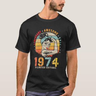 Camiseta Vintage Legendary Awesmic Desde 1974 Retro Bi