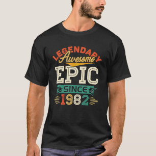 Camiseta Vintage Legendary Awesmic Desde 1982 40th