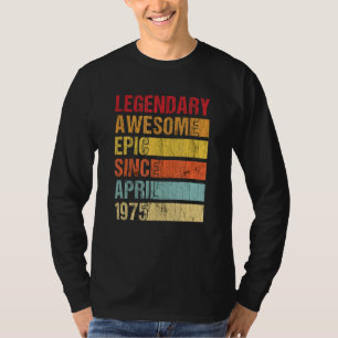 Camiseta Vintage Legendary Awesmic Desde Abril De 1975 Bi