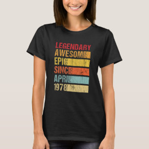 Camiseta Vintage Legendary Awesmic Desde Abril De 1978 Bi