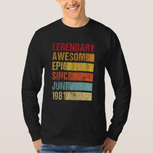 Camiseta Vintage Legendary Awesmic Desde Junho De 1981 Bir