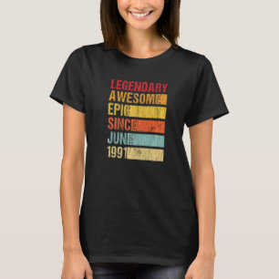 Camiseta Vintage Legendary Awesmic Desde Junho De 1991 Bir