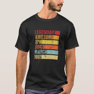 Camiseta Vintage Legendary Awesmic Desde Março De 1985 Bi
