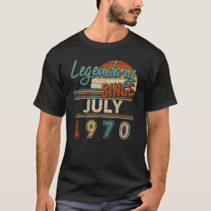 Camiseta Vintage Legendary Desde Julho De 1970, 52 Anos