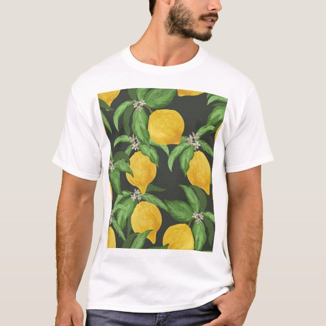 Camiseta Vintage Lemon Tropical Patterna (Frente)
