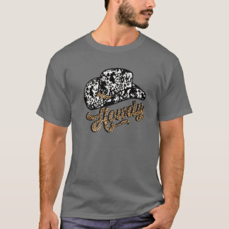 Camiseta Vintage Leopard Cowboy Hat Howdy País Ocidental C