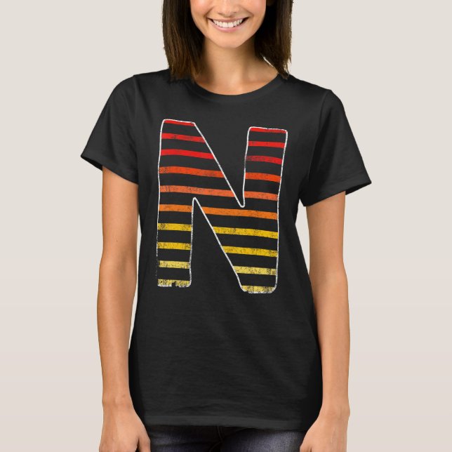 Camiseta Vintage - Letra N (Frente)