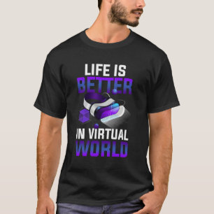 Camiseta Vintage Life É Melhor No Virtual World Vr Gamer L