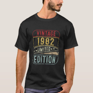 Camiseta Vintage Limited Edition 1982 Mulheres Homens 40º 