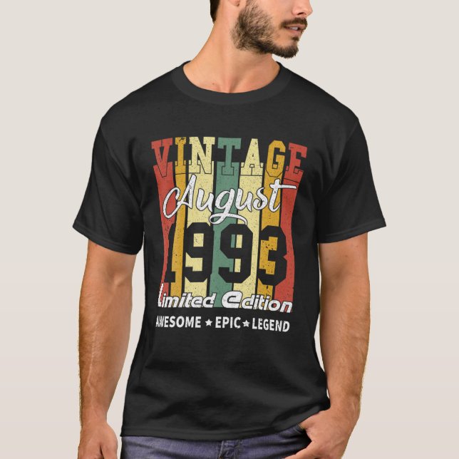 Camiseta Vintage Limited Edition Agosto de Aniversário (Frente)