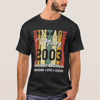 Camiseta Vintage Limited Edition Aniversário Decoração 20 d