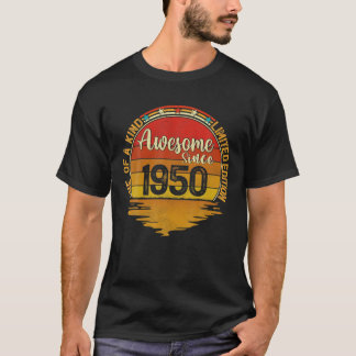 Camiseta Vintage Limited Edition Awesome Since 1950 72Th Bi