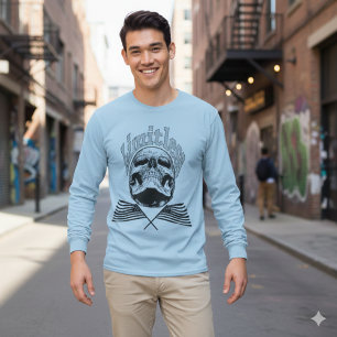 Camiseta Vintage Limitless Skull Manga Longa