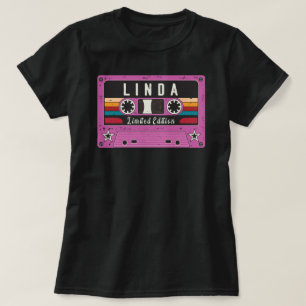 Camiseta Vintage Linda Nome cor-de-rosa Cassete Fita T-Shir