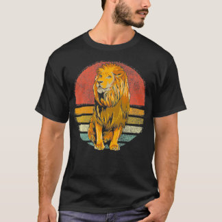 Camiseta Vintage Lion Animal Retro Liões