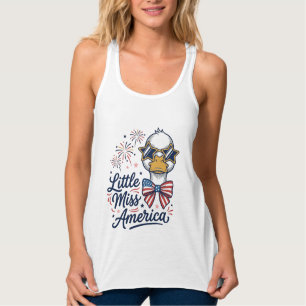 Camiseta Vintage Little Miss America Patriotic Duc