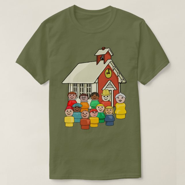 Camiseta Vintage Little Pessoas School Photo (Frente do Design)