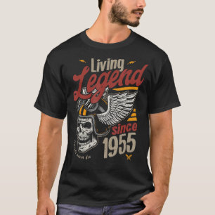 Camiseta Vintage Living Legend Birthday Desde 1955