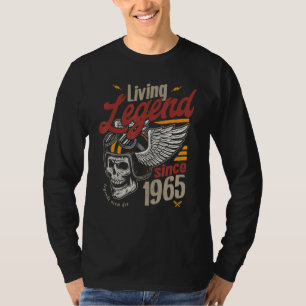 Camiseta Vintage Living Legend Birthday Desde 1965