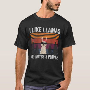 Camiseta Vintage Llama Campanha Eu Gosto De Lhamas E Talvez