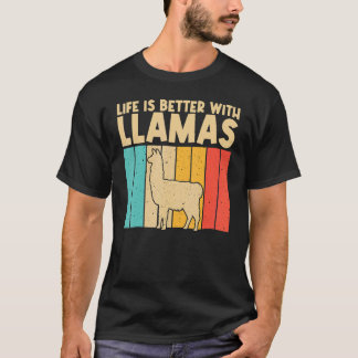 Camiseta Vintage Llama For Men Women Kids Boys Girls Alpaca
