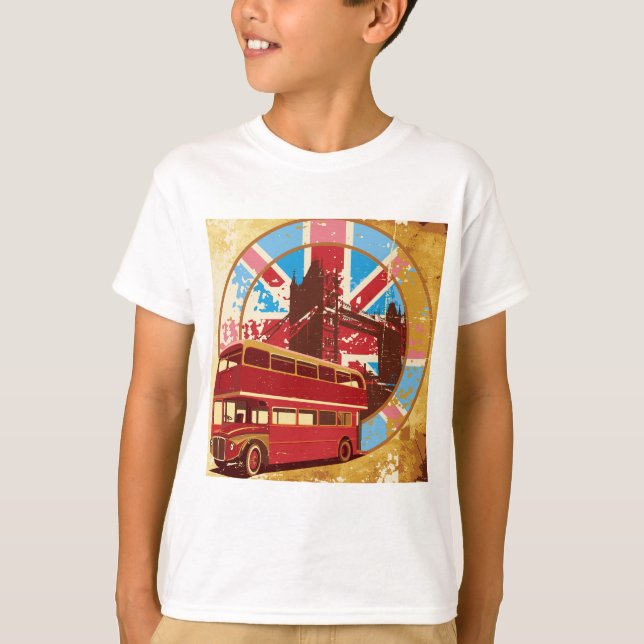 Camiseta Vintage London Red Double Decker Bus (Frente)