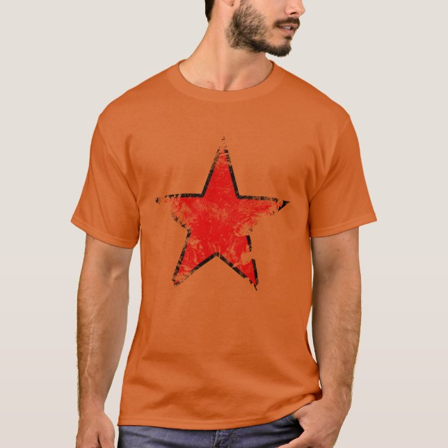 Camiseta Vintage Looking Red Star vintage (Frente)