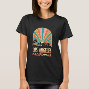 Camiseta Vintage Los Angeles California Sunset Skyline City