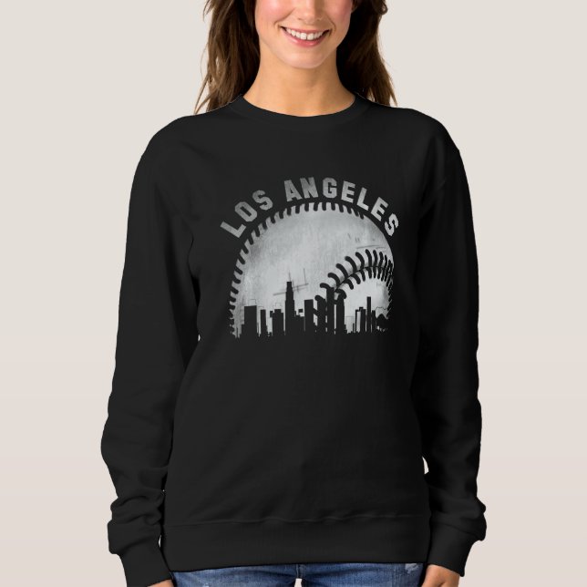 Camiseta Vintage Los Angeles Skyline City Baseball  1 (Frente)