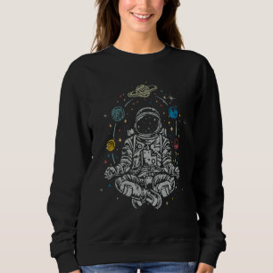 Camiseta Vintage Lotus Meditava Astronauta Zen Yoga Planet