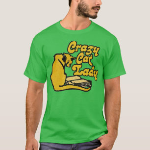 Camiseta Vintage louca de gatos Eu adoro gatos com um retra