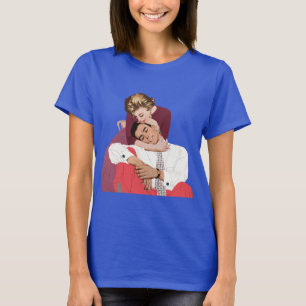 Camiseta Vintage Love and Romance, Newlyweds em rosa