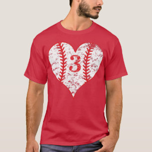 Camiseta Vintage Love Baseball Mãe 3 Baseball Número do Cor