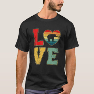 Camiseta Vintage Love Elephant Retro 70S 80S Heart Fazenda