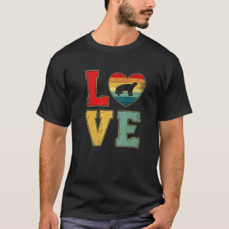 Camiseta Vintage Love Honey Badger Retro 70S 80S Heart Faze