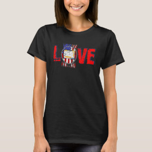 Camiseta Vintage Love Proud American Flag Architect 4th Of