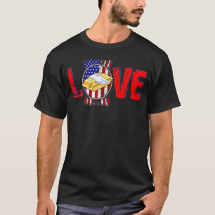 Camiseta Vintage Love Proud American Flag Postal Quarth