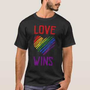 Camiseta Vintage Love Win Rainbow Peace Sign Pride Lésbica